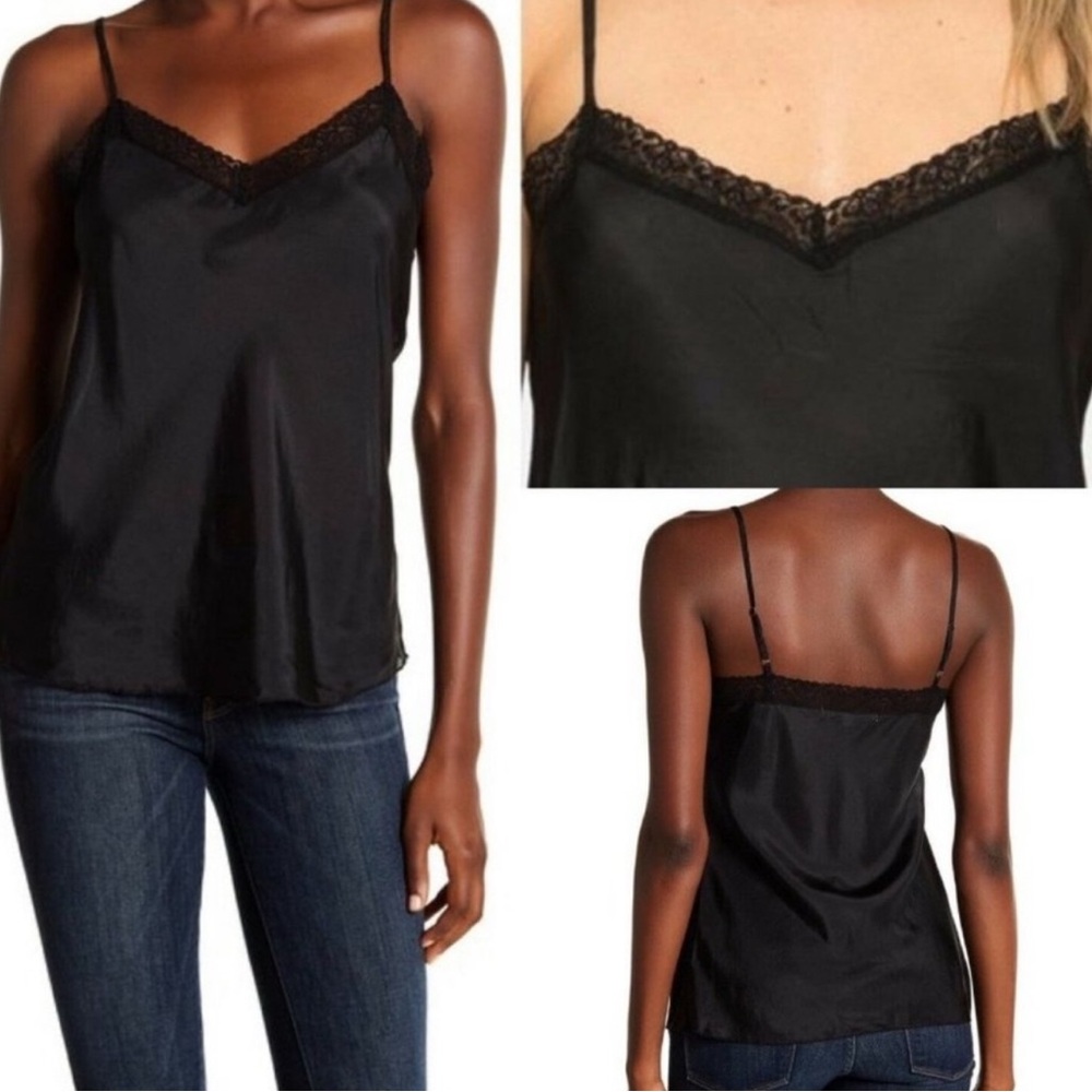 Charcoal Lace Trim Camisole